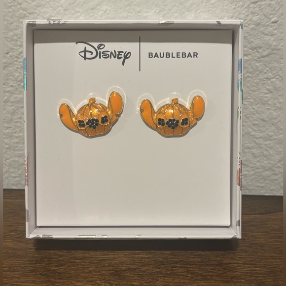 BaubleBar Disney Orange Pumpkin Stitch Earrings - Picture 1 of 2